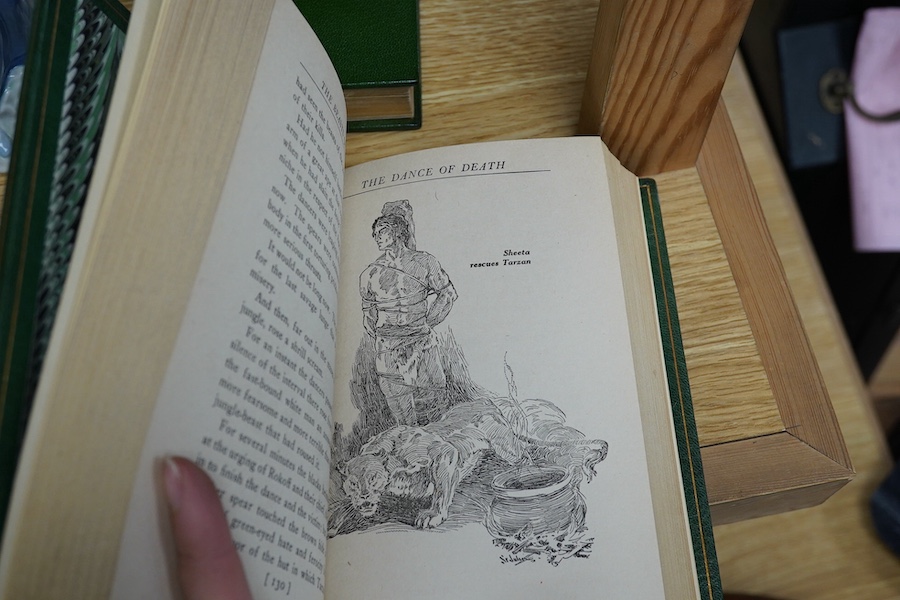 Edgar Rice Burroughs - The Beasts of Tarzan, w/ Illustrations by J. Allen St. John, first edition, A.L.Burt & Co, New York, 1916, rebound in full green morocco by Sangorski & Sutcliffe; Sapper Cyril McNeille - Bull-Dog D